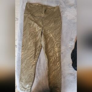 Fabletics Olive Metallic Wave Leggings